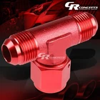 6AN AN6 AN-6 FEMALE MALE FLARE SWIVEL TEE RED ALUMINUM ANODIZED FITTING ADAPTER
