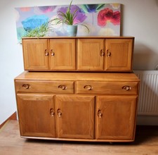 Vintage Ercol Elm 507B Sideboard Buffet Cabinet
