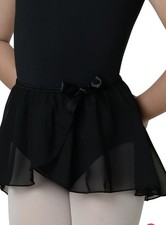Danshuz Kids Gia Georgette Black Wrap Skirt Size Large/Xlarge
