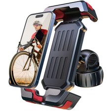 Pnitri 2025 New Upgraded Bike Phone Holder Handlebar 5.12-7.68 inches, Black