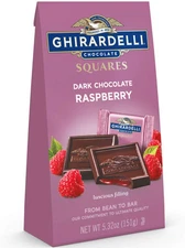 Ghirardelli Dark Chocolate Raspberry Squares 5.32 oz Individually Wrapped Treats