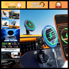 3-in-1 MagSafe Car Charger Mount, LED RGB Wireless Fast Charging Holder for iPho