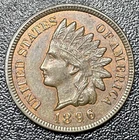 1896 Indian Head Cent Penny 1c Uncirculated RB Red-Brown