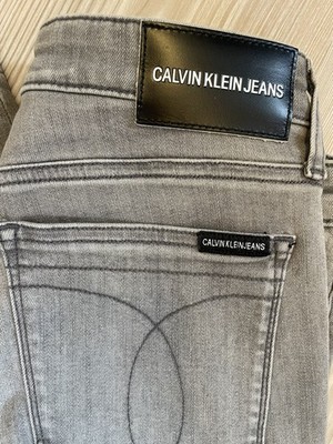 Calvin Klein Mid Rise Skinny ankle Jeans 28 30 Stretch grau Sommer Denim Hose
