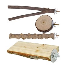 Sirvarni 4PCS Bird Perches Parrot Stand Toys Platform Cage Accessories Paw Gr...