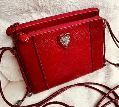 Genuine Vintage Brighton Red Heart-Print Backpack with Croc-Texture Trim $_12.JPG?set_id=880000500F main image 3