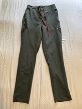 FIGS Scrub Pants Olive Green Drawstring Zipper Pockets