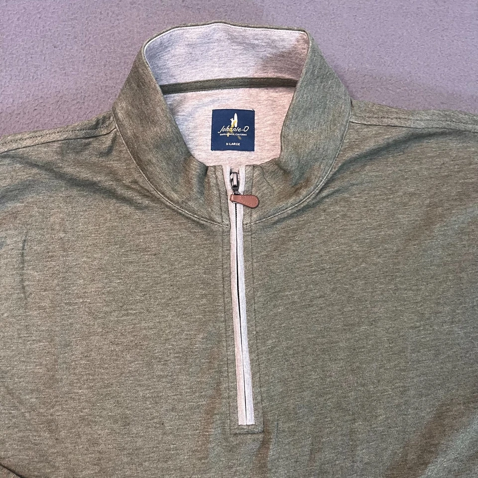 Johnnie-O Mens Sz XL Sully Quarter Zip Pullover Wrinkle Resistant Sequoia Modal - Image 2 of 4