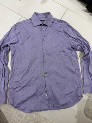 john varvatos Men s Dress Button Down Shirt, Purple, Size Medium, Neck 15.5, Use