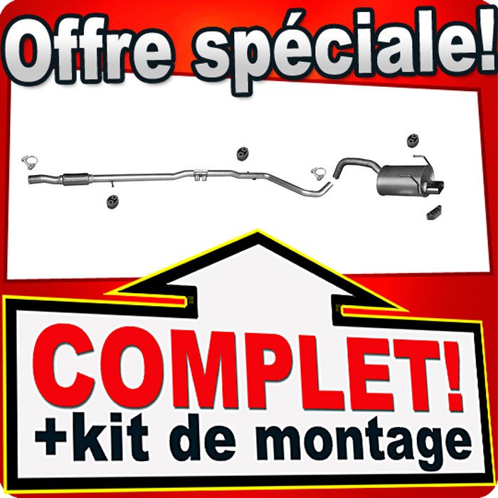 Tuyau échappement CHROME pour FIAT 500C 1.3 MJTD silencieux anti-corrosion