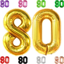 KatchOn, Giant Gold 80th Birthday Balloons - 40 Inch | 80th Birthday Decorati...