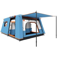 Outsunny 5 Man Camping Tent with 2 Bedroom, 3000mm Waterproof, Blue