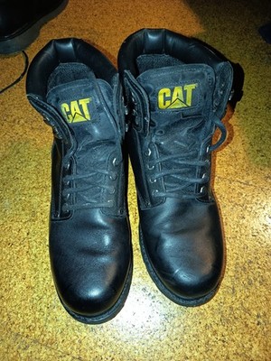 Caterpillar Herren Leder-Boots Gr 46 Wide Width   schwarz, robust, kaum getragen