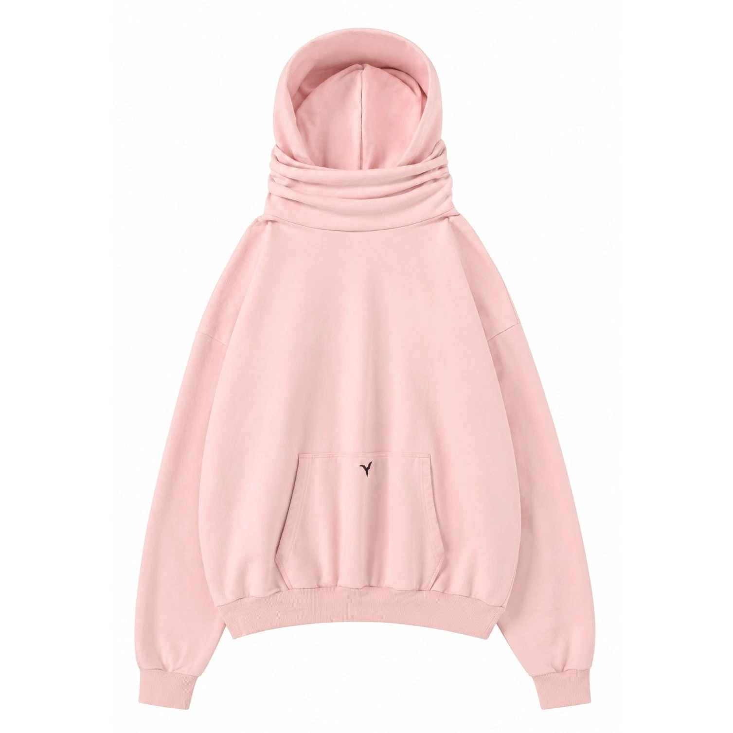 Ditch Masked Hoodie Pink MHK3 100% Cotton Streetwear Balaclava Pullover Medium