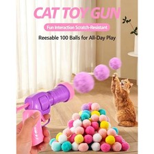 Interactive Cat Ball Launcher Gun Cat Plush Ball Shooter Toy