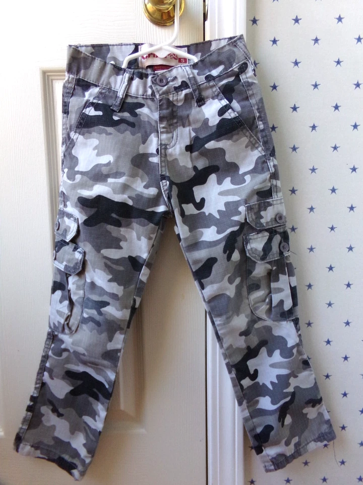 Pantalones de mezclilla CHAMS ajustados 100 % algodón camuflaje para niños talla 5 camuflaje caza Foto 2 de 4