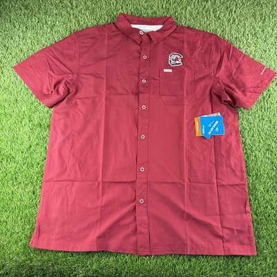 Columbia PFG South Carolina Gamecocks Mens Fishing Shirt Sz Large $65 Button NWT