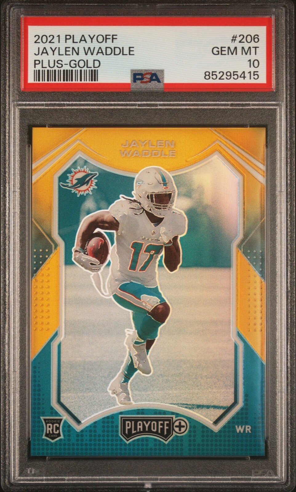Jaylen Waddle Panini Playoff #206 Plus-Gold