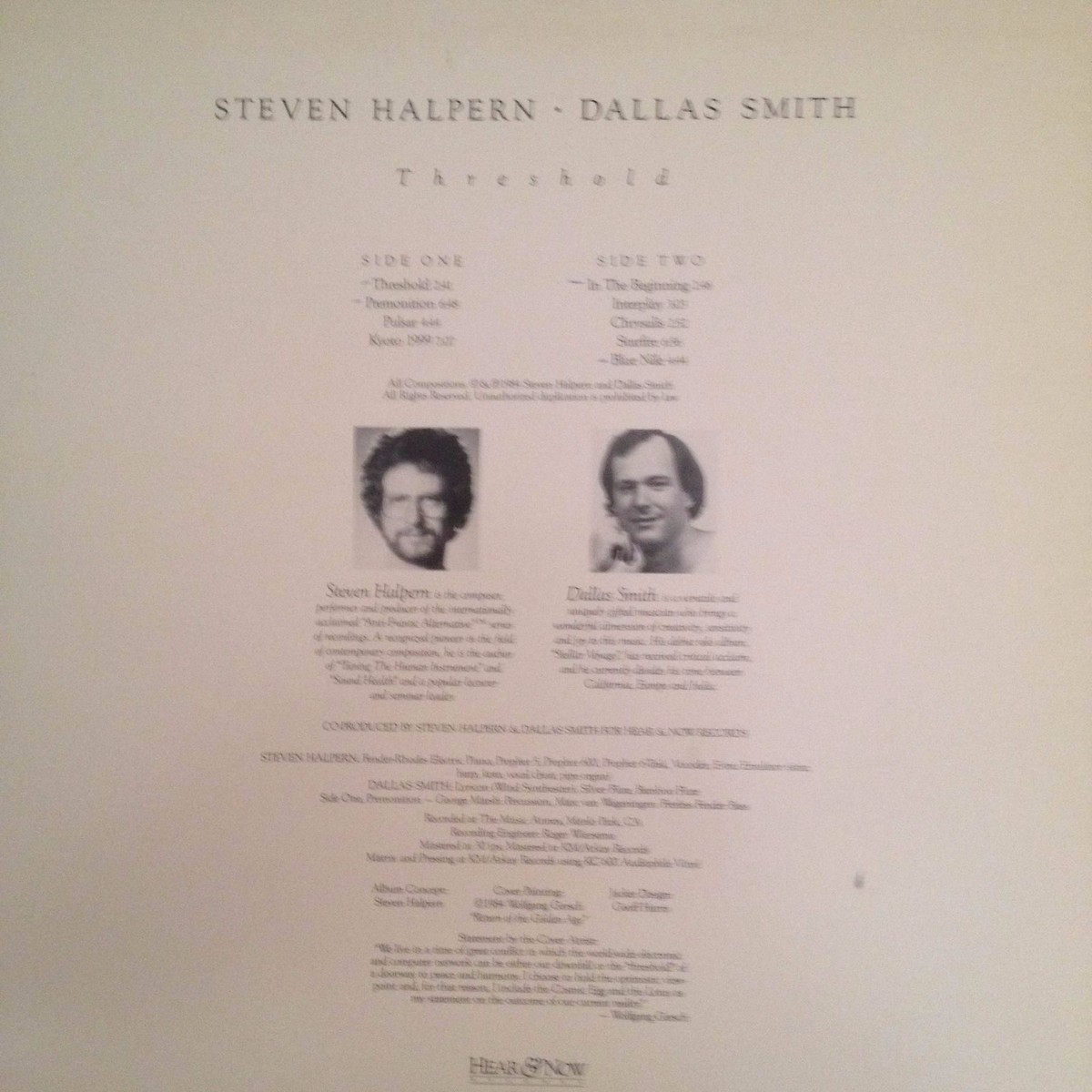 邦楽 Steven Halpern Dallas Smith - Threshold Steven Halpern