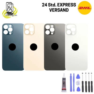 APPLE iPhone 12 Pro Akkudeckel Back Cover Glas Rückseite Big Hole +B7000 Kleber