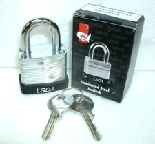 LSDA LP30 Laminated Steel Padlock w/2 Keys-NEW!