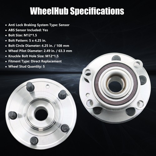 2* Front & Rear Wheel Hub Bearings Assembly for 2011-2020 Ford Explorer 3.5L - Foto 9 di 10