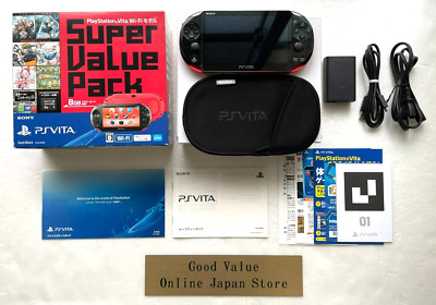 Sony PS Vita PCH-2000 Red Black Wi-Fi Model Console with Original