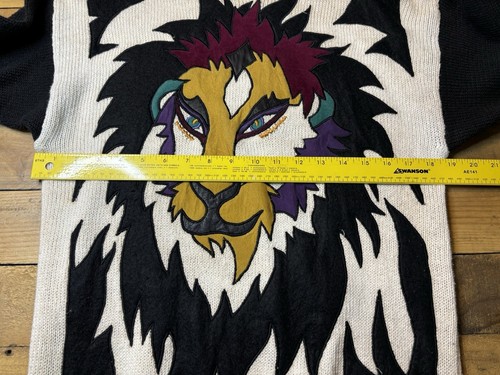Vintage Bonnie Boerer & Company Sweater Embroidered Lion Women’s Medium - Picture 6 of 8