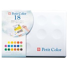 Sakura Color paint solid watercolor Petit color 18 colors w/water brush NCW-18H