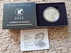 2021-W Burnished Uncirculated American Silver Eagle Type 2 Coin OGP/COA (21EGN)