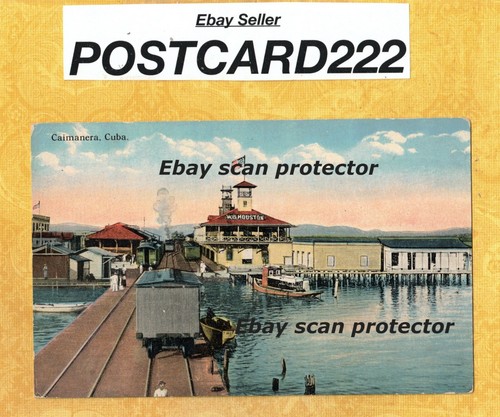 C Cuba Caimanera 1908-29 Vintage Postkarte VERSANDDOCK MIT B HOUSTON SCHILD