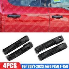 For 2021-23 Ford F150 F-150 Carbon Fiber Exterior Door Handle Cover W/O Smartkey