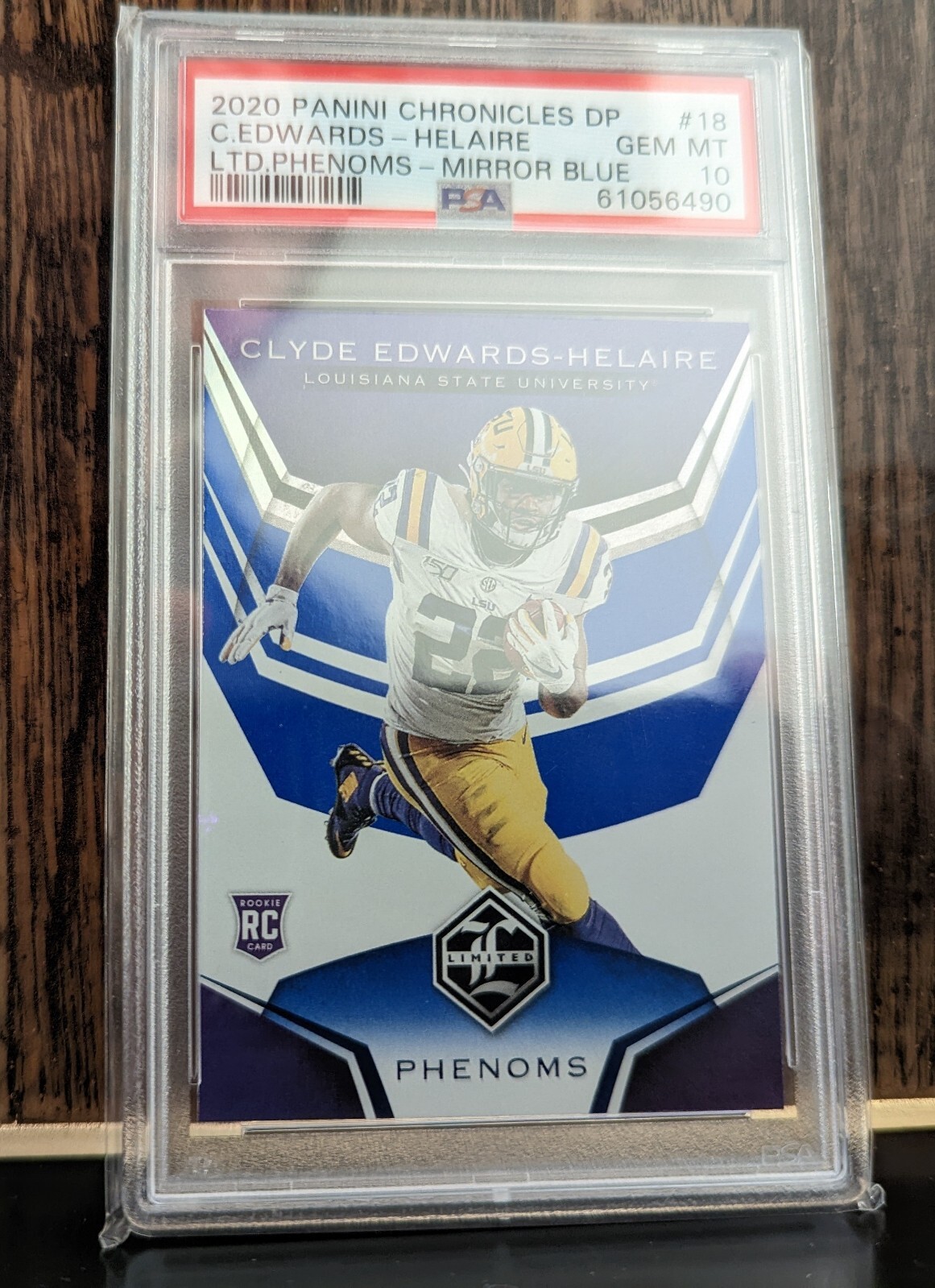 Clyde Edwards-Helaire Panini Chronicles Draft Picks Limited Phenoms #18 Mirror Blue