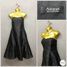 Autograph Occasions Black Strapless Occasion Dress UK 12 EUR 40 Embroidered