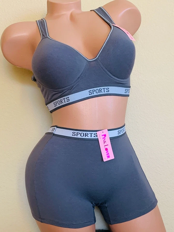 6-12 Sujetadores DEPORTIVOS SET PANTALONES CORTOS PARA NIÑOS Yoga RACER BACK Molde Copa ACTIVE WEAR Lote 32B-44D Foto 4 de 4