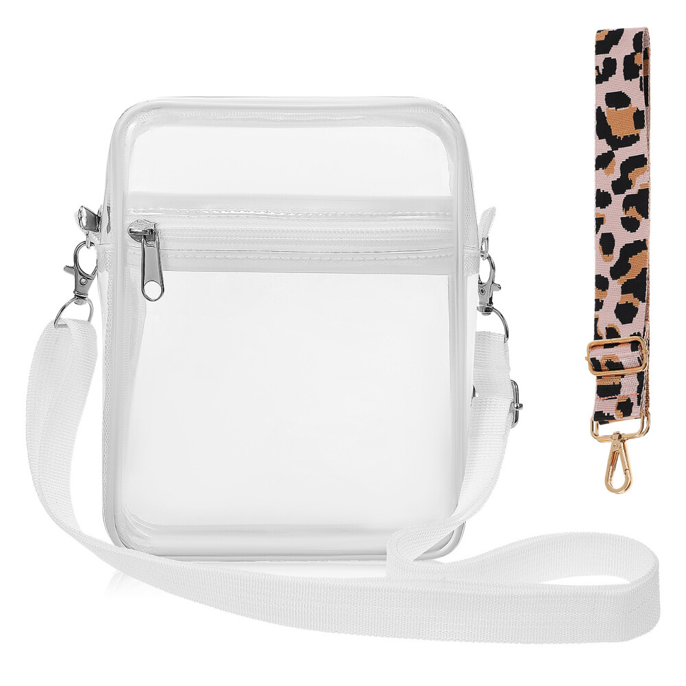 Clear Bags with Handles Small Crossbody White Transparent