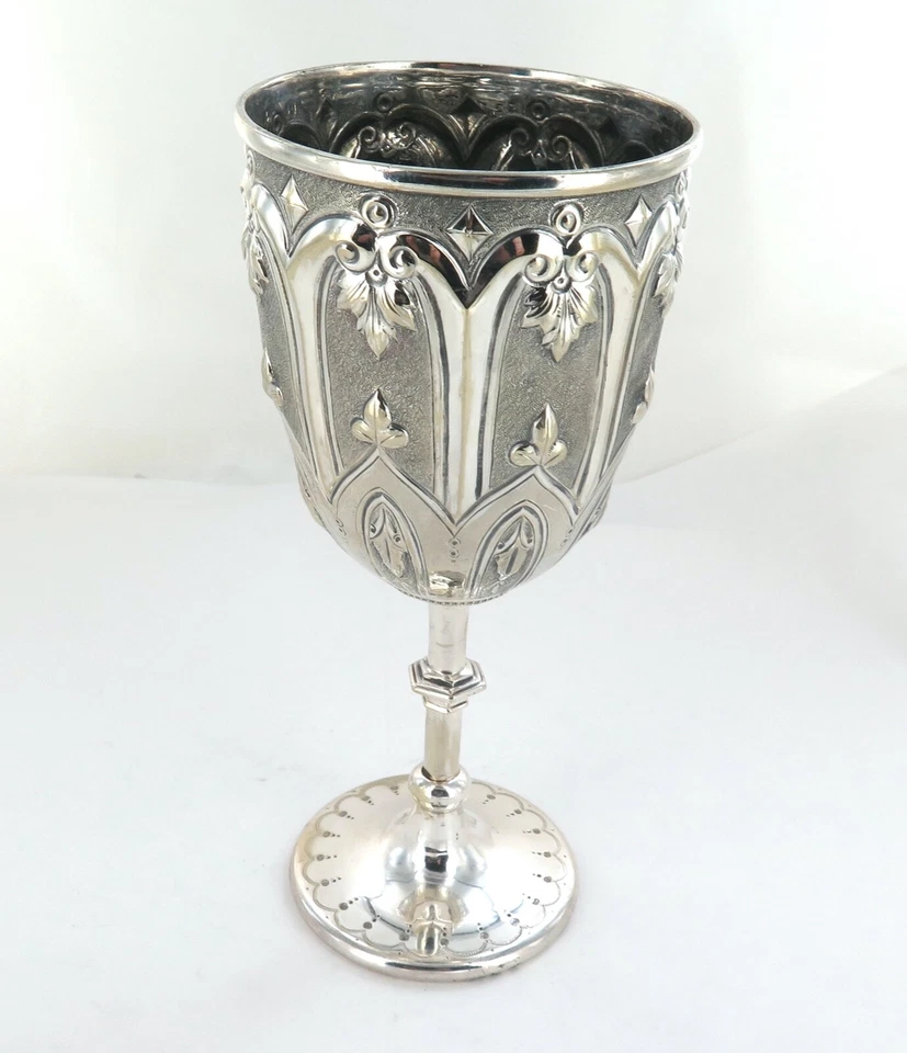 Vintage Silver-plate Gothic Medieval Style Decorative Chalice 21.5 cm High 297g - image 2 of 4