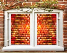 3D Triangle 1916NAO Window Film Print Sticker Cling Stained Glass UV Block Fa
