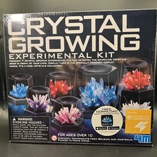Crystal Growing Science Experimental Kit 7 Experiments Display Cases NIB Sealed