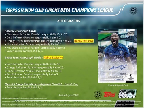 Caja de hobby de fútbol cromada TOPPS 2021 2022 UEFA Champions League Stadium Club - Imagen 5 de 9