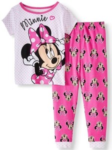 Pink 3T Disneys Minnie Mouse Toddler Girl 3 Piece Pajama Set