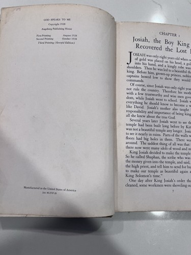 1938 Christian Textbook, Grade 3 "God Speaks to Me" Inez Steen, Augsberg - Picture 4 of 4