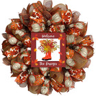 Personalization Welcome Fall Rainboot Harvest Handmade Deco Mesh Autumn Wreath