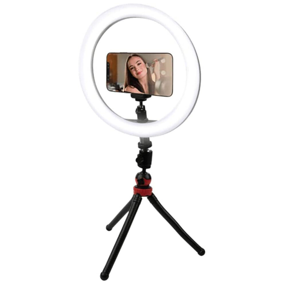10-дюймовый светодиодный кольцевой светильник Vivitar Streaming Essentials со штативом-пауком