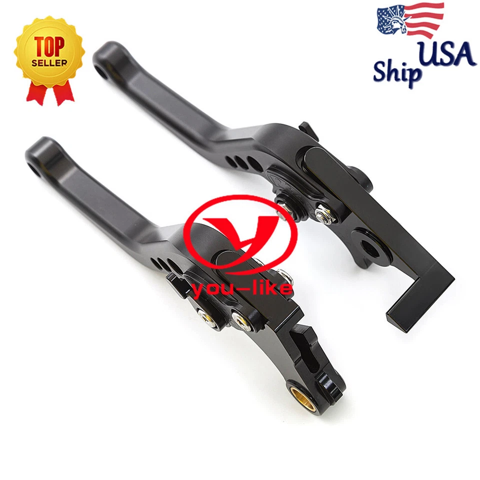 Palanca de embrague de freno CNC corta ajustable negra para Honda CBR500R/CB500F/X 2013 EE. UU. Foto 4 de 4