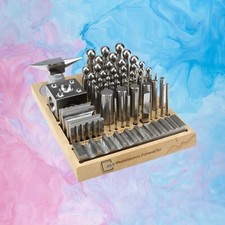 Professional Jewelry Metal Forming  Dapping Kit  57 Piece Kit  Dapping Block 