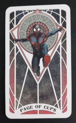 2023 Marvel Tarot Card By Lily McDonnell Spider-Man Page Of Cups