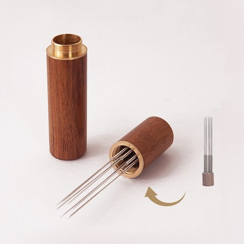Espresso Coffee Stirrer WDT Tool 8 Needles 0.4mm Needle Distributor Tamper Wood - Picture 11 of 14