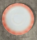 Hazel Atlas Crinoline Pink Ruffled Saucer Milk Glass Plate Vintage