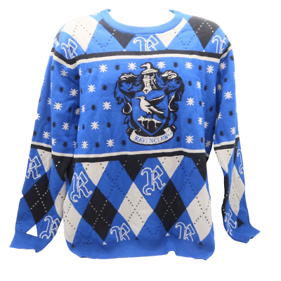 Mens Holiday Sweater Harry Potter Ravenclaw Size L Box Lunch